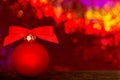 christmas bauble red bow sparkling background Royalty Free Stock Photo