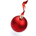 Christmas bauble with ribbon Royalty Free Stock Photo