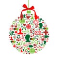 Christmas bauble with social media icons