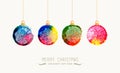 Christmas bauble watercolor greeting card Royalty Free Stock Photo