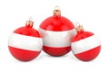 Christmas baubles with Austrian flag, 3D rendering Royalty Free Stock Photo