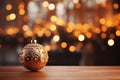 Christmas Baubles And Blurred Shiny Lights, some blurry space for text Royalty Free Stock Photo