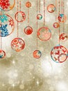 Christmas baubles on elegant background. EPS 8