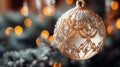 Christmas baubles and garland lights