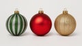 Christmas baubles isolated on light background. Royalty Free Stock Photo