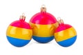 Christmas baubles with pansexual flag, 3D rendering Royalty Free Stock Photo