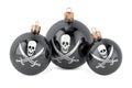 Christmas baubles with piracy flag, 3D rendering Royalty Free Stock Photo