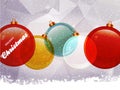 Christmas baubles snow and text Royalty Free Stock Photo