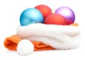 Christmas Baubles in Traditional Santa Hat Royalty Free Stock Photo