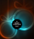 Christmas baubles, vector magic dark background with glowing New Year spheres Royalty Free Stock Photo