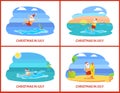 Christmas on Beach, Holiday in Summer Celebrate Royalty Free Stock Photo