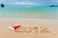 Christmas beach vacation background Royalty Free Stock Photo