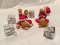 Christmas bears playing Royalty Free Stock Photo