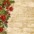 Christmas beautiful garland with poinsettia&bell o