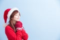 Christmas beauty girl make wish Royalty Free Stock Photo