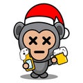 Christmas beer gorilla animal mascot costume