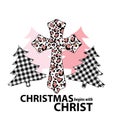 Christmas Begins with Christ Christmas Sign Svg Cross Buffalo plaid