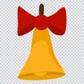 Christmas bell with bow. Vector icon