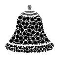Christmas bell dotted vector isolated on white background Royalty Free Stock Photo
