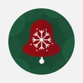 Christmas bell flat icon with long shadow Royalty Free Stock Photo