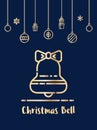 Christmas bell icon with christmas ornament elements hanging Royalty Free Stock Photo