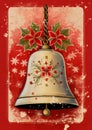 Christmas bell Illustration on Childrens Christmas greeting card. Childrens Christmas greeting card Vertical theme. For banners,