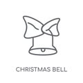 Christmas bell linear icon. Modern outline Christmas bell logo c