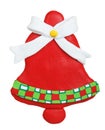 Christmas bell made of polymer clay Royalty Free Stock Photo