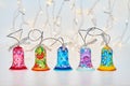 Christmas bell ornament with painting Royalty Free Stock Photo