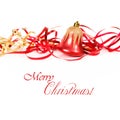 Christmas bell with red ribbon Royalty Free Stock Photo