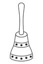 Christmas bell. Sketch. A musical instrument that makes a ringing sound. Vector illustration. Ringing bells. Jingle bells.