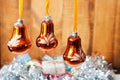 Christmas bells against defocused background . Royalty Free Stock Photo