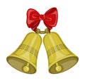 Christmas bells with bow Royalty Free Stock Photo