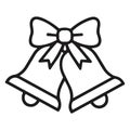 Christmas Bells with Bow Vector Illustration Royalty Free Stock Photo