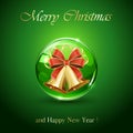 Christmas bells in green sphere Royalty Free Stock Photo