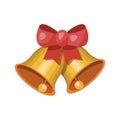 Christmas bells. Jingle bells with red bow