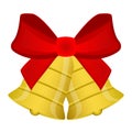 Christmas bells with red bow Royalty Free Stock Photo