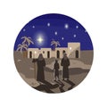 Shepherds looking at a star over Bethlehem Royalty Free Stock Photo