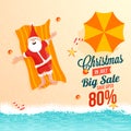 Christmas Big sale in July, poster, or banner template, top view