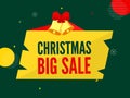 Christmas Big Sale Poster Design with Jingle Bells on Green Royalty Free Stock Photo