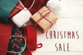 Christmas big sale text sign. Special discount christmas offer. Royalty Free Stock Photo