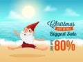 Christmas biggest sale in July, poster, or banner template with