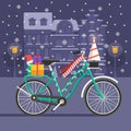 Christmas Bike Landscape Royalty Free Stock Photo