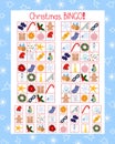 Christmas Bingo printable game topical winter festive vocabulary to practise language knowledge