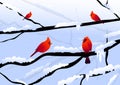 Christmas birds & Winter landscape