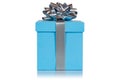 Christmas birthday gift present wedding light blue box isolated on white background Royalty Free Stock Photo