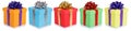 Christmas and birthday gifts presents collection banner isolated on a white background Royalty Free Stock Photo