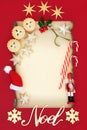 Christmas Blank Letter and Noel Sign Royalty Free Stock Photo