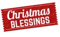 Christmas blessings grunge rubber stamp