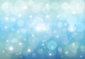 Christmas blue background with bright snowflakes